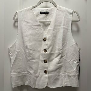 White linen vest